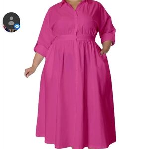 FREE ASSAMBLY  Fuchsia Long Sleeve Dress